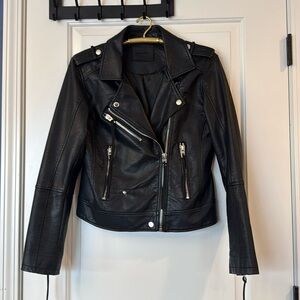 Blank NYC The Essentials Women's Jacket Size M Moto Vegan Black Leather Chrome